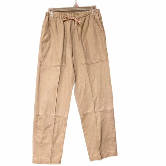 Chico’s Tan Linen Blend Pants Size 0 Drawstring - Picture 1 of 12